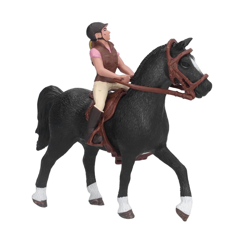 Horse Rodeo Figurine Children Kid Simulated Farm Horse Rider Model Toy Birthday Gift OrnamentPink Horseman