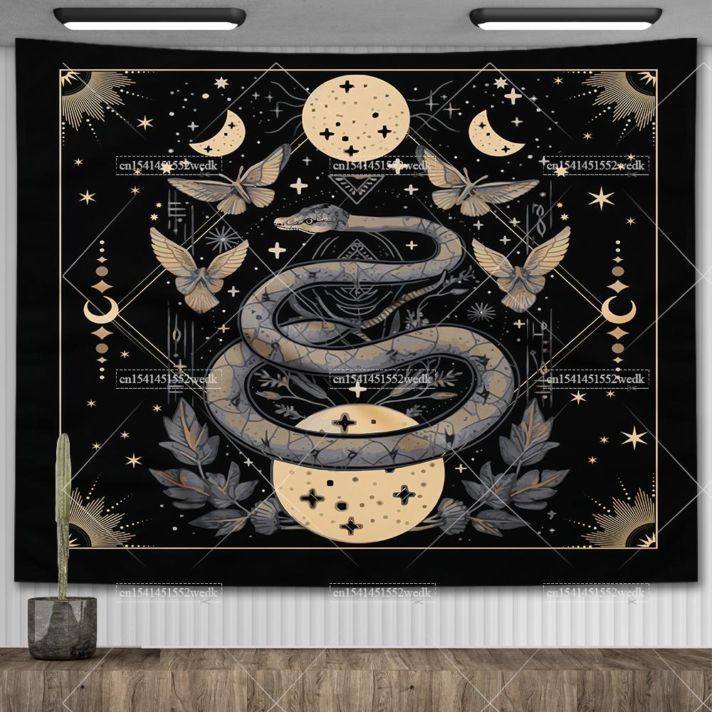Snake Altar Cloth Wall Tapestry Astrology Tablecloth Divination Tapestries Aesthetic Room Decoration Tarot Astrology Tapestrys