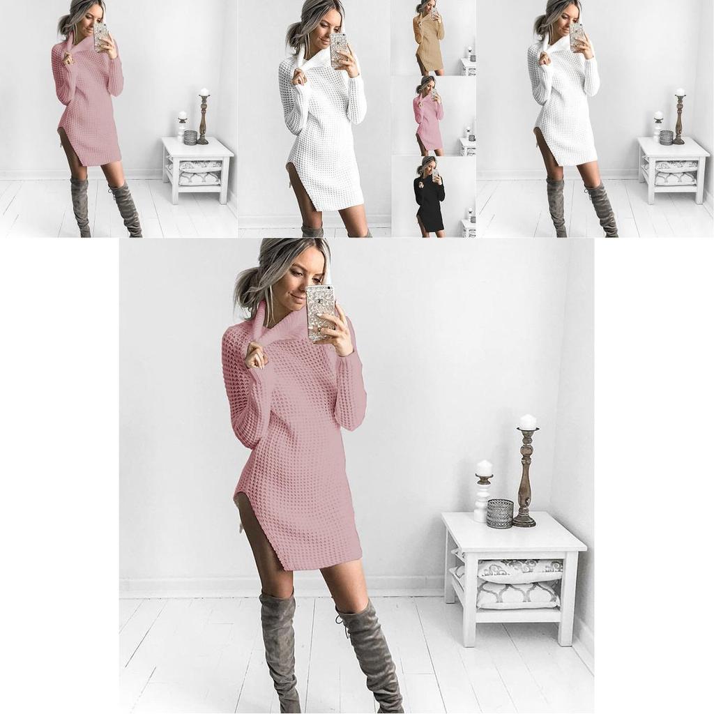 Autumn And Winter New Knit Sexy Split Turtleneck Sweater For Women In Premium Quality