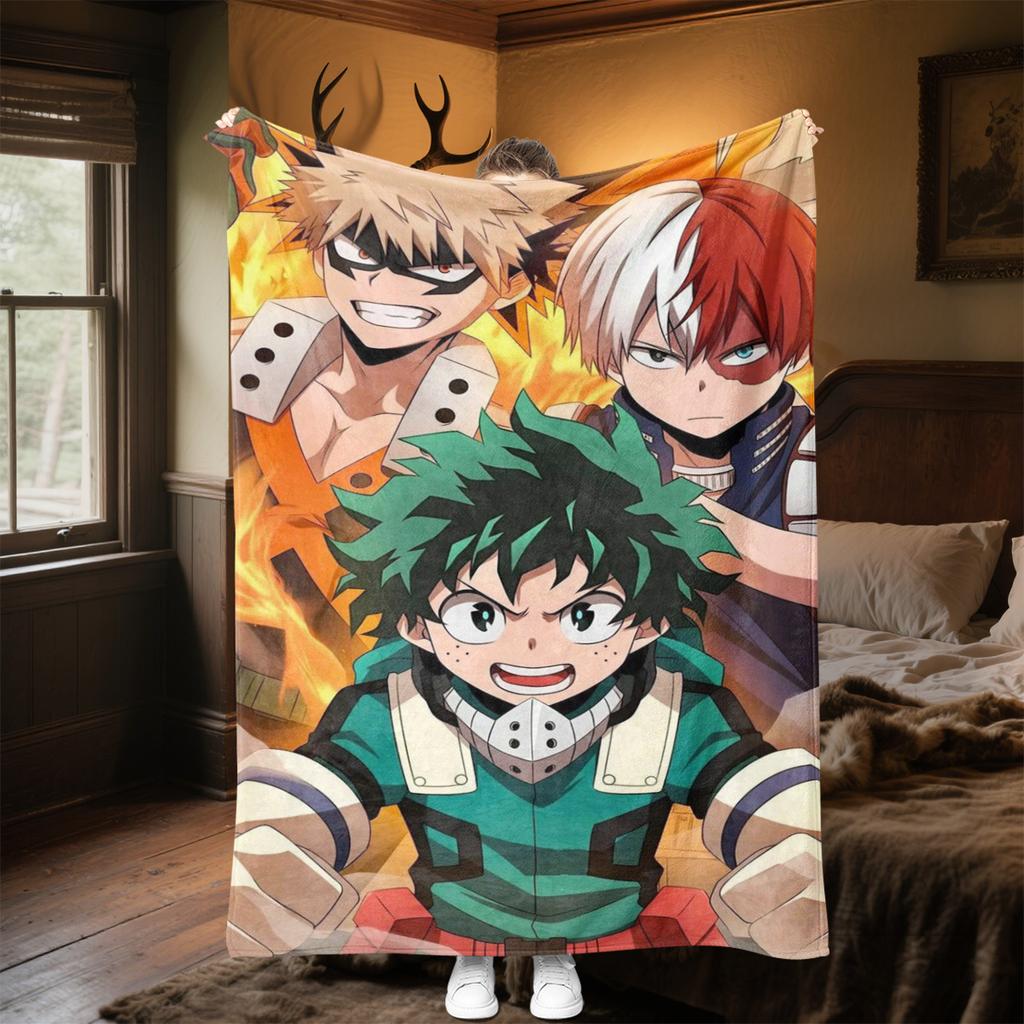 Hero Academia Anime Blanket Soft Comfortable All Seasons Suitable Sofa Office Nap Travel Festive Gift