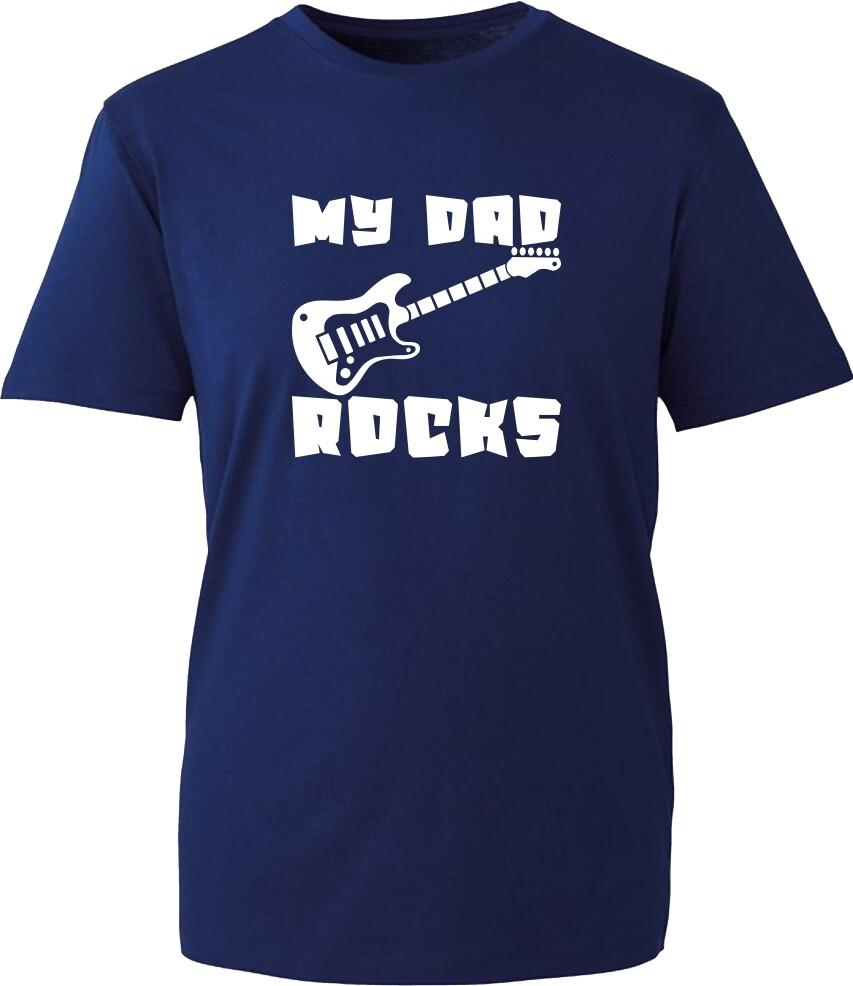 My Dad Rocks Fathers Day TShirt Grandpa Musician Music Lover Guitar Gift Top S