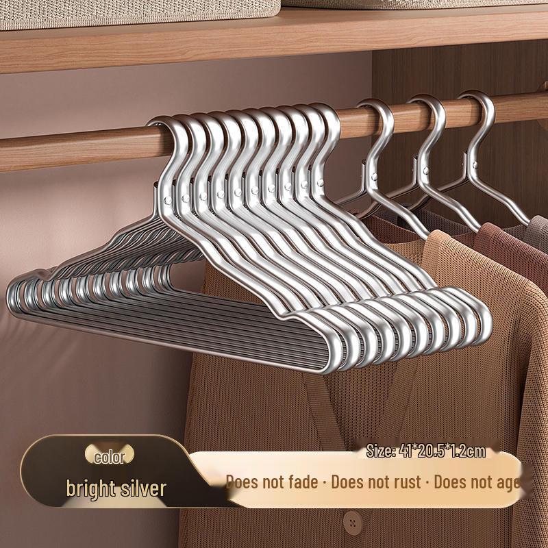 Thick No-Crease Space Aluminum Clothes Hanger for Home, Ideal for Coats & Drying