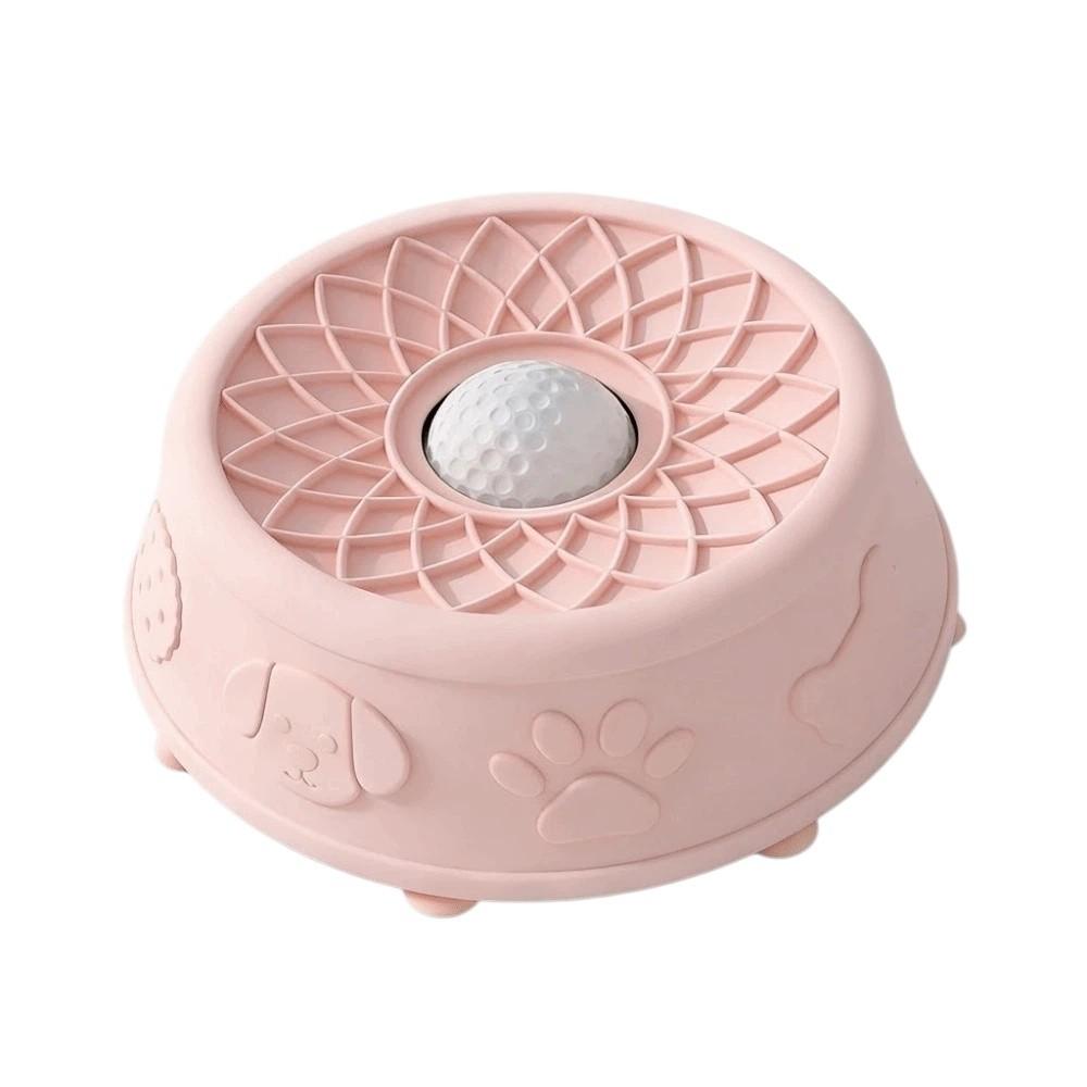 

Bite Resistant Pet Lick Toy Anti-spill Yogurt Licking Plate Slow Feeder for Puppy Kitty Training рожевий