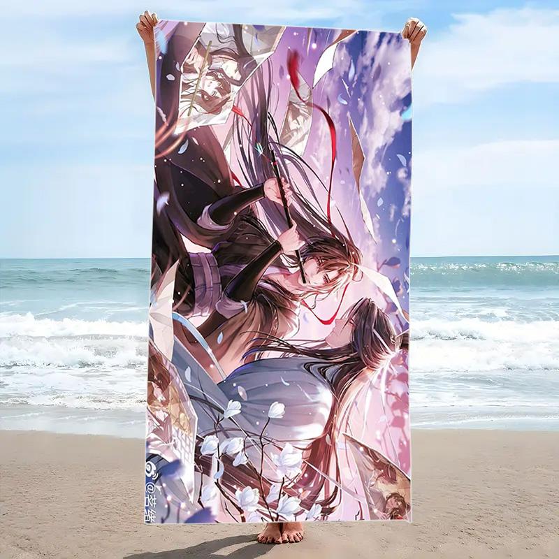 WangXian Print Beach Towel, Large Soft Quick Dry Towel for Beach Camping Swimming