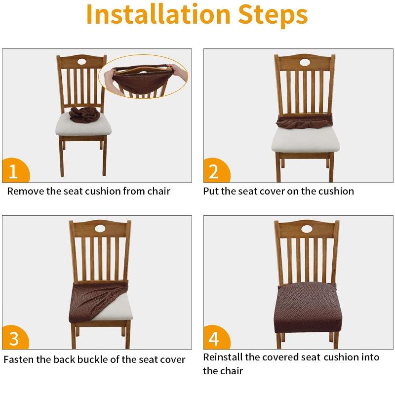 Hot Sell Spandex Jídelna Čalouněný polštář Židle Potah sedáku Snímatelný potah Omyvatelný chránič nábytku