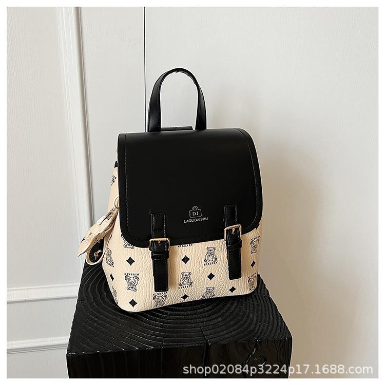 

2025 new niche design cartoon animal printing high value large capacity women s backpack tote bag