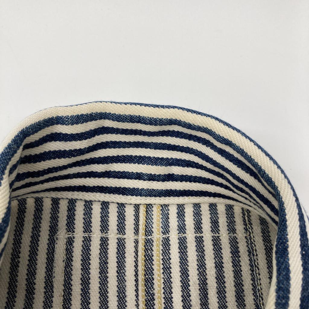 FREEWHEELERS UNION SPECIAL OVERALLS Hickory Coverall/ Jacket * There Is No Size Description. White / NavyUsed