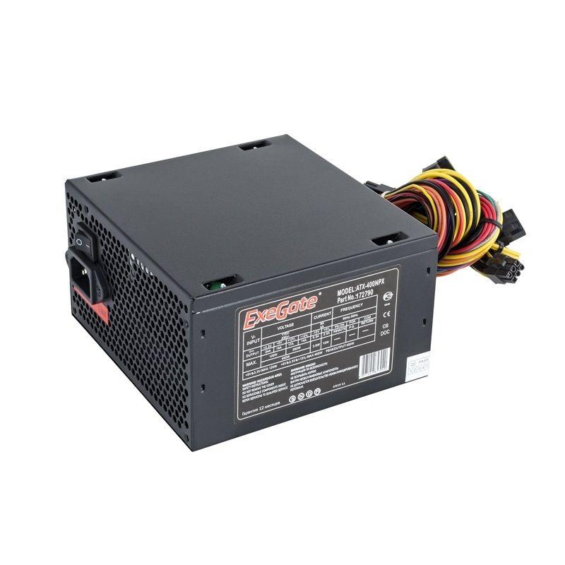 

Power Supply Exegate 400npx atx Sc 12cm Fan 24pin 4pin Pcie 3xsata 2xide Fdd Black 220v Cable With Pull-out Protection