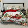 3PC Sled Elderly Duvet Cover Cute Elk Set Bedding Set (1Duvet Cover&2Pillowcases) Christmas Furniture Decor No Filler/Core