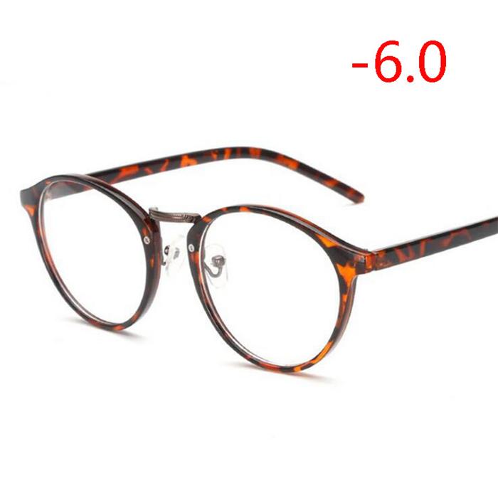 Retro Runde Brille Männer Frauen Ultraleicht Myopie Brillen Myopiebrillen fertig -1 -1,5 -2 -2,5 -3 -3,5 -4 -4,5 -5 -6