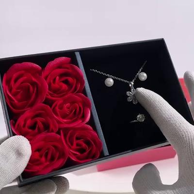 Qixi Festival Valentine's Day Creative Simulation Flower Rose Jewelry Box Mother's Day Girlfriend Gift Packaging Box Box