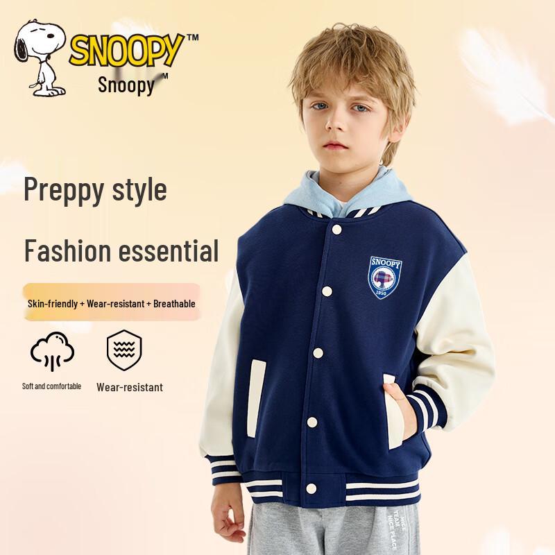 Snoopy Kids  College Style Spring/Autumn Baseball Jacket 150