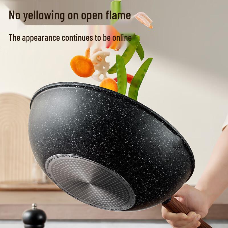 

Chuidahuang 32cm Non-Stick Flat-Bottom Stir-Fry Pan