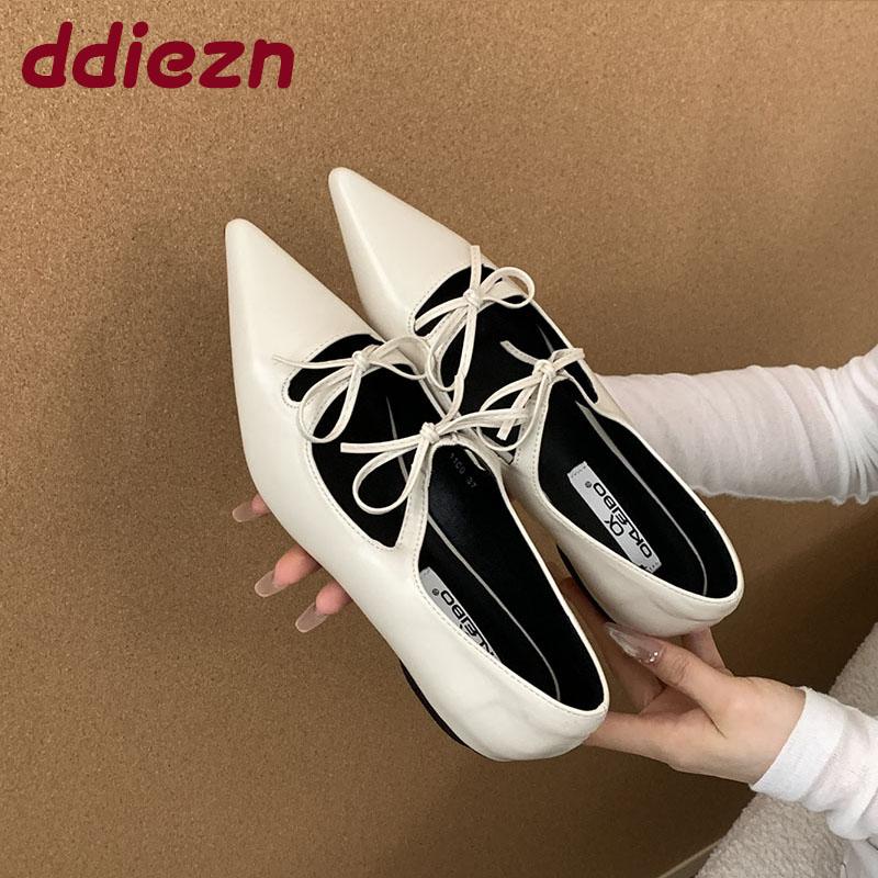 Fashion Spring Summer Fashion Pointed Toe Ladies Flats Slip On Shoes Female Shallow Footwear Butterfly-Knot Women Flats With Shoes
