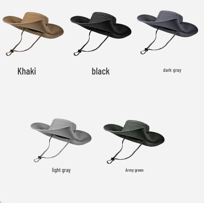 Unisex UV Protection Denim Sun Hat - Large Brim for Outdoor Hiking & Fishing