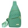 Diamond Quilted Nylon Chest Bag, Multi Zipper Pockets Adjustable Wide Strap Women Crossbody Fanny Pack For Sports Travel Daily Use