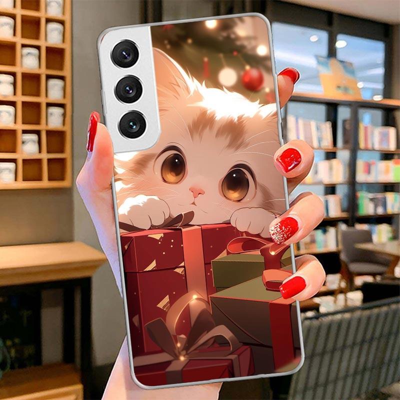 

Cat Cute Kitten Cartoon Cover Phone Case For Samsung Galaxy S26 S25 Edge S24 Ultra S23 S22 Plus S21 S20 FE Soft Fundas Shell Gal Samsung S21 FE