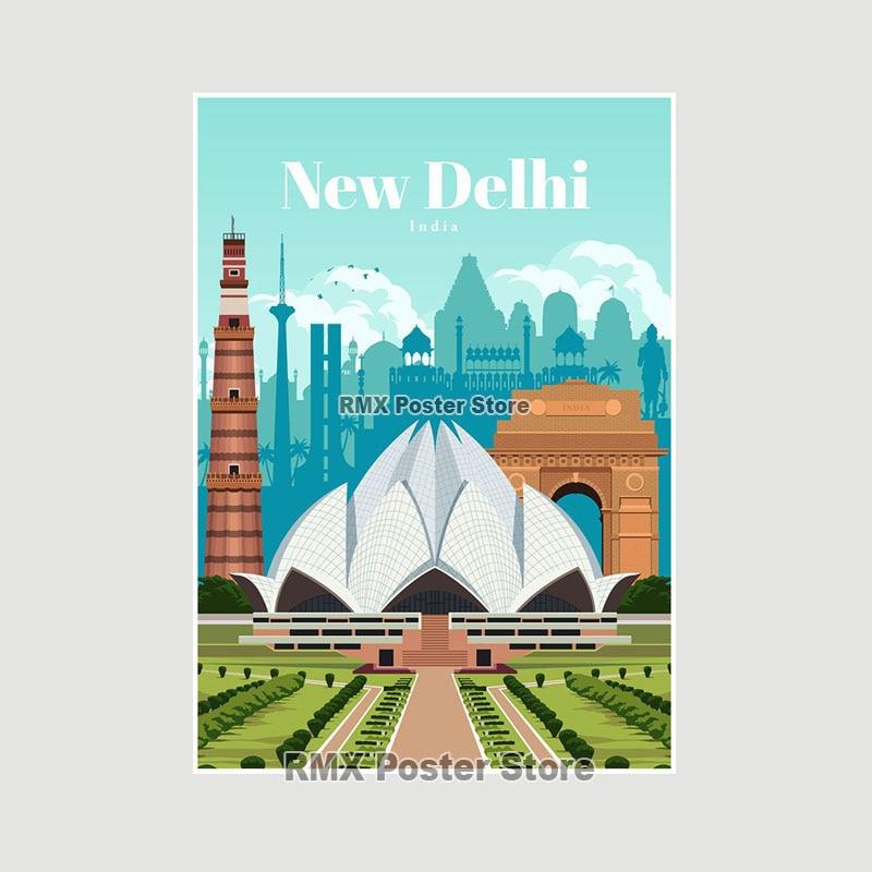 World Travel Minimalist  Posters New York London Paris City Poster White Paper Print Wall Art Decoration Picture Home Cafe Decor