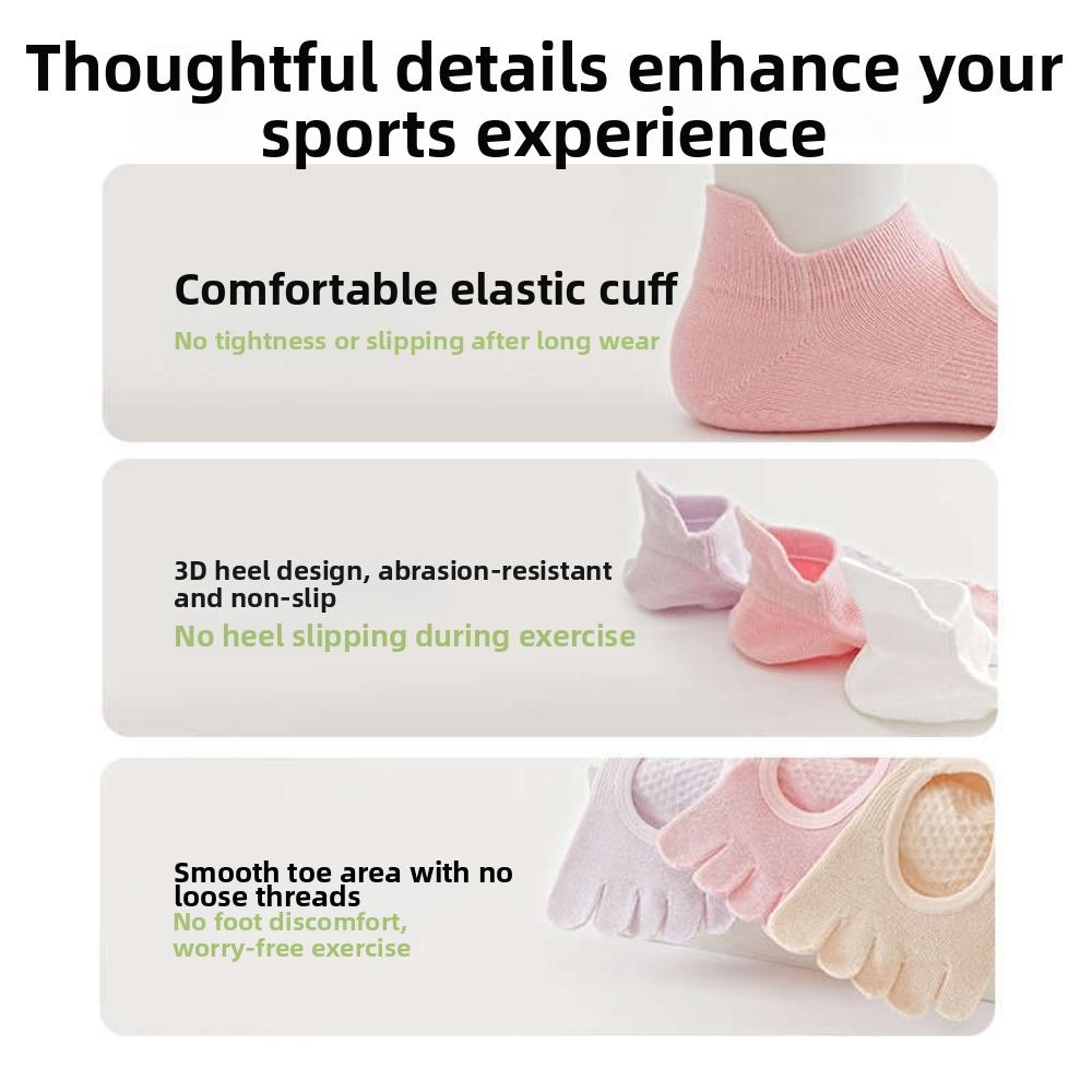 Five Finger Women's Sports Yoga Socks Anti-slip Floor Toe Socks Five-toe Boat Socks Ladies