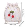 Korean Cute Canvas Cherry Bucket Bag for Women Summer Simple Casual Small Crossbody Bag Female Fashion Shoulder Bags