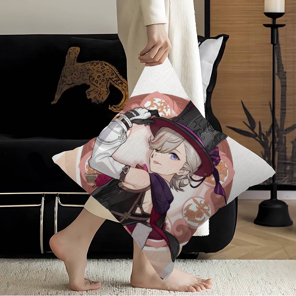 Genshin Impact Lyney Pillow Cushion Cover Pillowcase Living Room Sofa Home Decor Customized