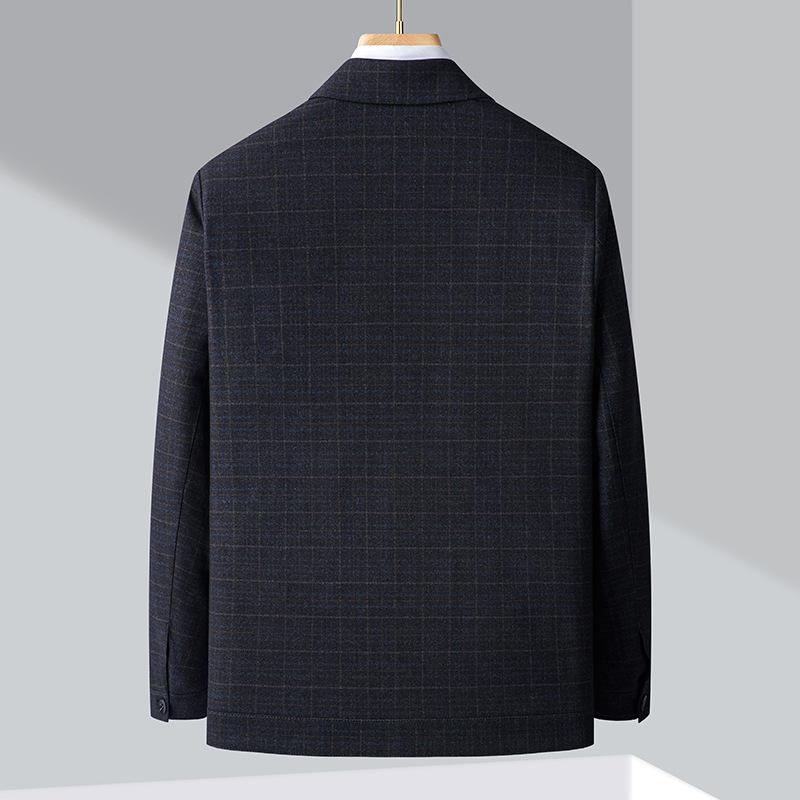 Middle-aged and elderly men's wool jackets spring and autumn business casual high-end jackets middle-aged dad's wool tops