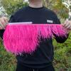 1M/5M/10Meters Pink Ostrich Feather Trim 8-10cm Fringe for Wedding Party Dress Clothes Sewing Plumes Decoration Crafts Accessory