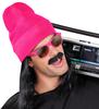 Neon Pink Beanie 80s Disco