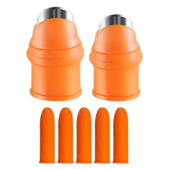Thumb Cutter Fruit Vegetable Picking Cutter Set Silicone Finger Cots Pruning Portable Garden Tool for Strawberry Grape Branches