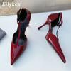 Fashion Luxury Women's High Heels Spring Autumn Brand Women Shoes Fashion Pointed Toe Ladies Elegant Hollow Out Sandal Zapatilla De Muje