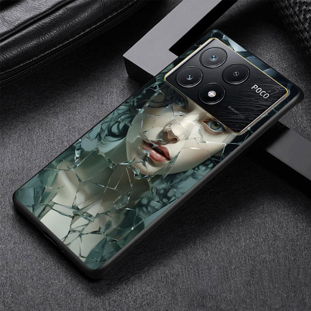 Beauty Crush Girl Case for Xiaomi Poco M3 X3 NFC X5 M5s M4 Pro 5G F3 Black Silicone Soft Phone Cover Coque