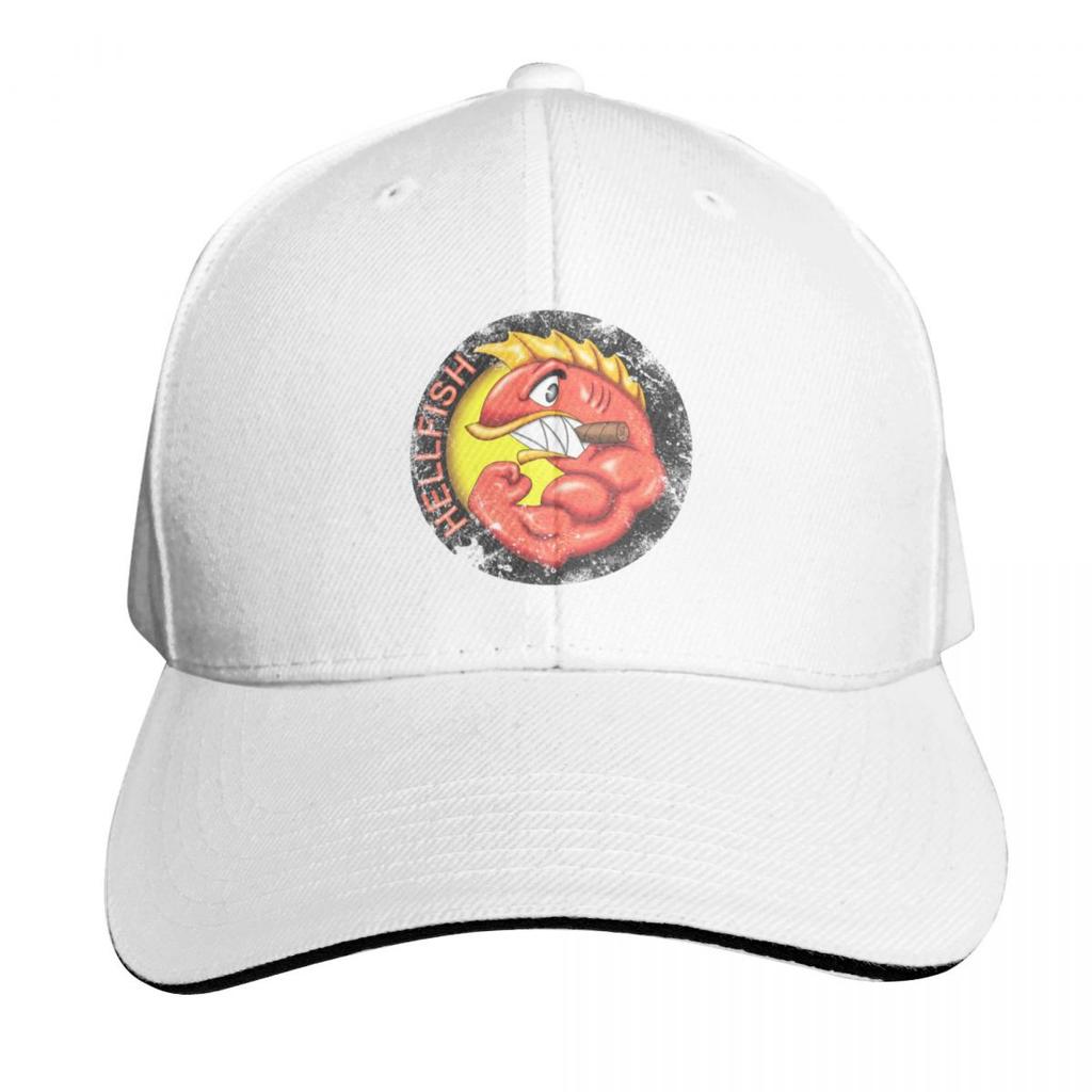 Vintage Flying Hellfish Baseball Cap Beach Outing Funny hats hiking hat Sunscreen Womens Golf Clothing Unisexs