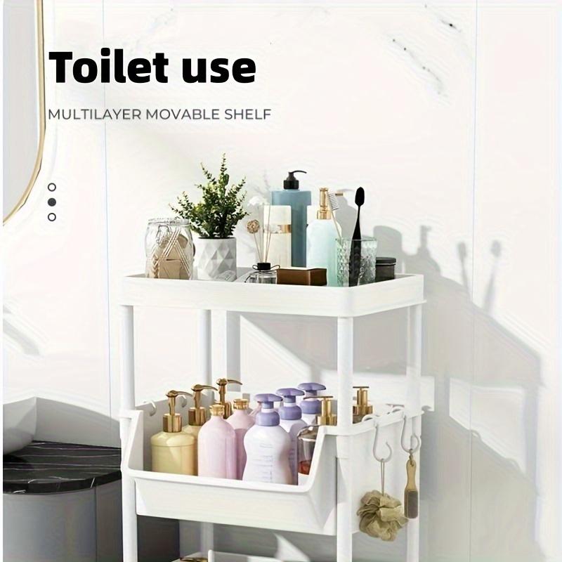 Flerlagrig förvaringsvagn för spa, Rullande verktygshylla i plast med hjul för vardagsrum, sovrum, studentrum