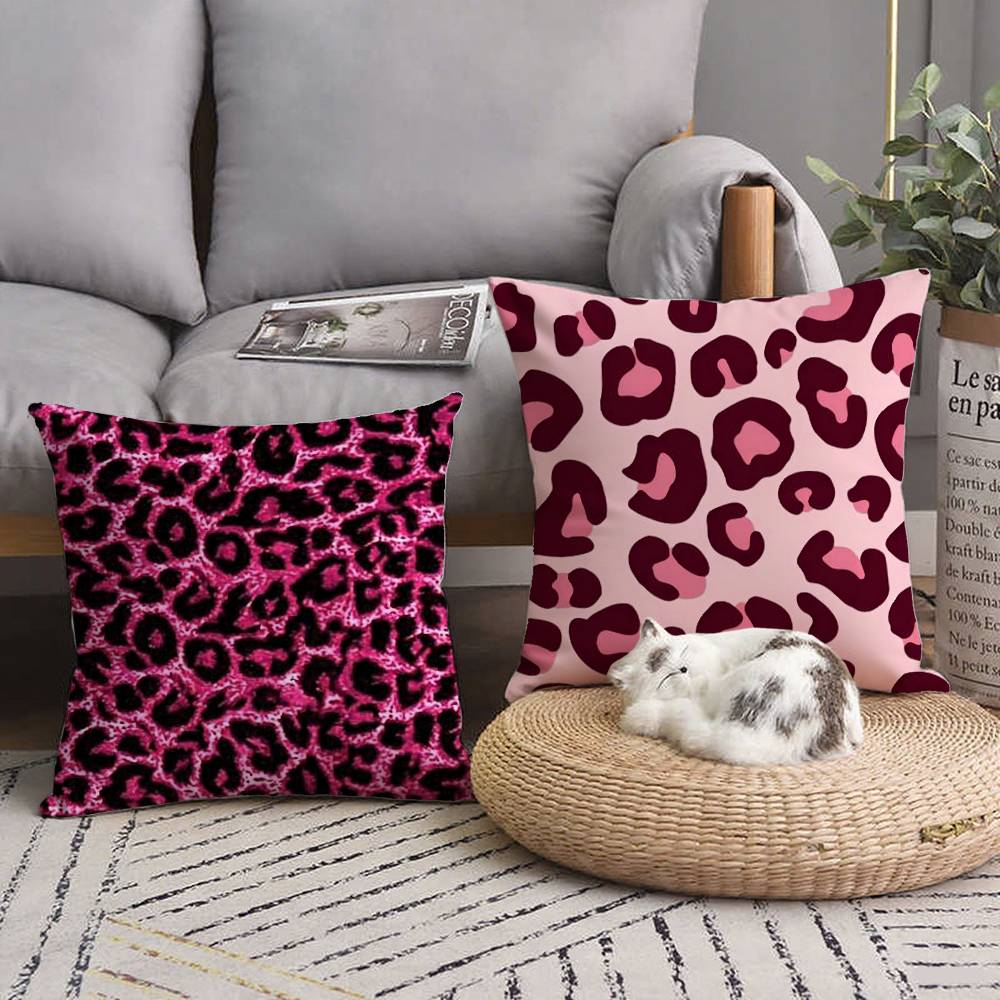 Pink Leopard Pattern Pillow Case Home Decor Throw For Sofa Bed Car Room Decor Gift Idea