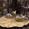 Elegant Brass Cats Figurine Desk Decoration Decorative Metal Statue Teas Room Accessories Car Interior Accessories