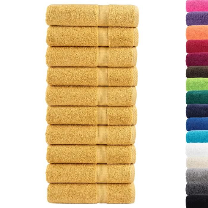 VidaXL Essuie-mains de Qualité Supérieure 10 pcs, Serviettes de Bain, Serviettes à Main, Débarbouillettes de Salle de Bain, 137283
