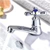 Zinc Alloy Wash Basin Bathroom Faucet Quick Opening Single Cold Water Cross Handle Toilet Corrosion-Resistant Sink Faucet(Blue)