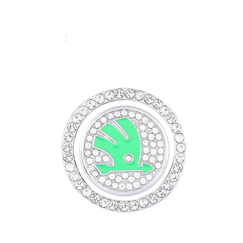 LJUL4 For Skoda Octavia 2 A7 Tour RS Fabia Rapid Kodiaq Superb Kamiq Yeti Karoq Diamond Car One-click Start Button Emblem Decoration