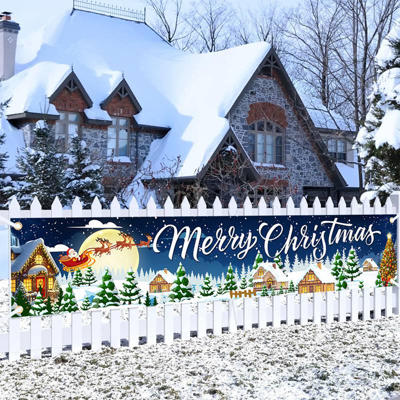 Merry Christmas Banner for Yard And Entrance Decor Christmas Outdoor Banner Flag for Home Decor 2026 Gifts Happy New Year 2026