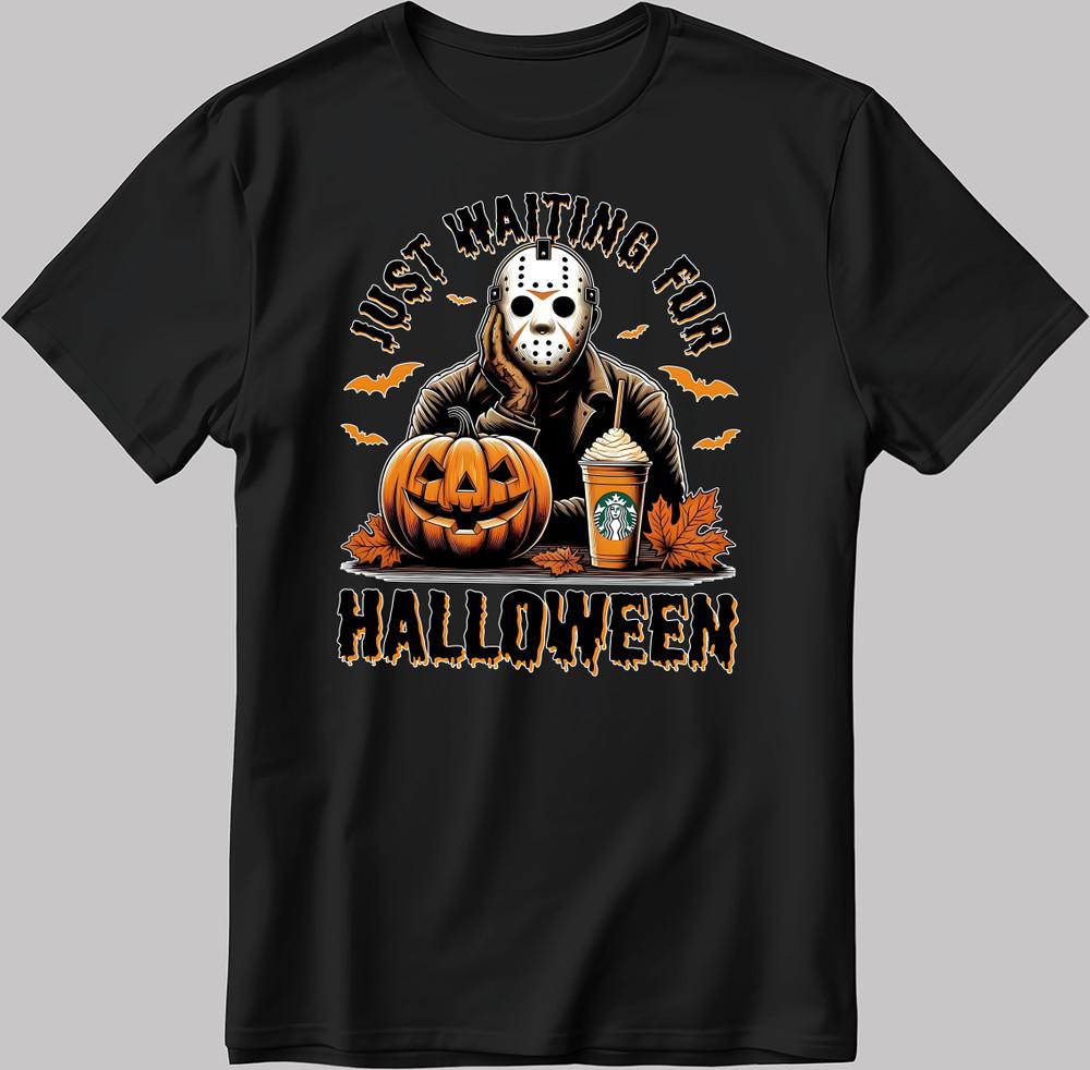 

Just Waiting For Halloween Short Sleeve White-Black Men s / Women s T Shirt V067 S