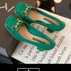 Autumn Square Toe Women's High Heels Retro Women Shallow Mouth Shoes New Casual Ladies Mary Jane High Heels Fashion Sexy Mujer