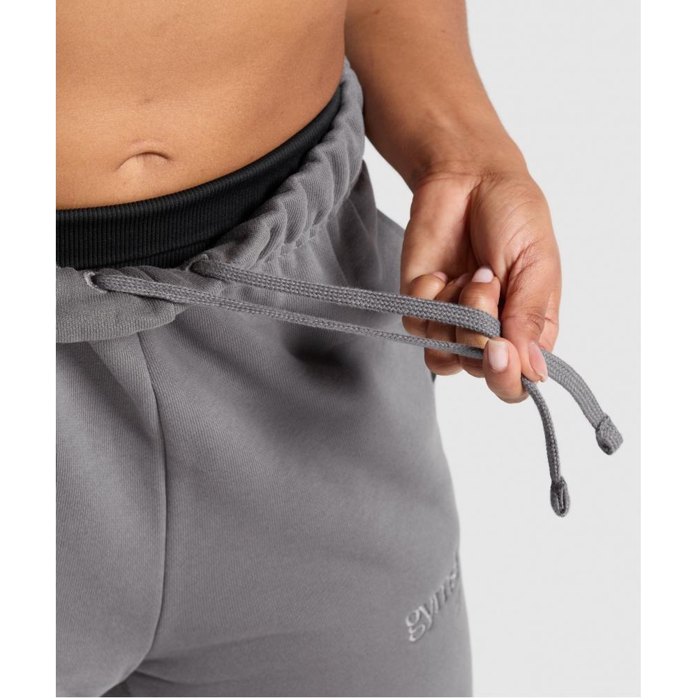 Gymshark Embroidered Oversized Jogger Brushed Grey B1c9z Gchk