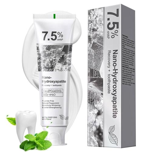 Hydroxyapatite Toothpaste, Fluoride-Free, Anti-Yellowing and Prevents Bad Breath, Refreshing Mint Flavor, Suitable for Sensitive Teeth (120g)