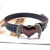 PU Waist Belt with Heart&Wing Buckle Adjustable Length Waist Belt Girls Jeans Dresses Skirt Coat Decors Waistband