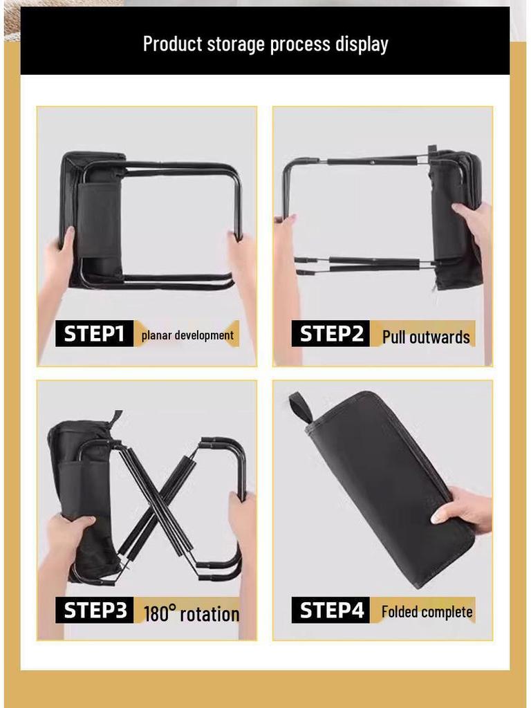 Portable Outdoor Folding Stool - Quick Fold Fishing & Camping Chair with Handbag