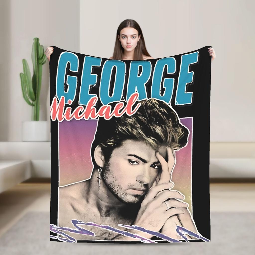 George Michael Music Blanket Quality Warm Soft  Throw Blanket Winter Travel Office Couch Chair Sofa Bed Fashion Bedspread