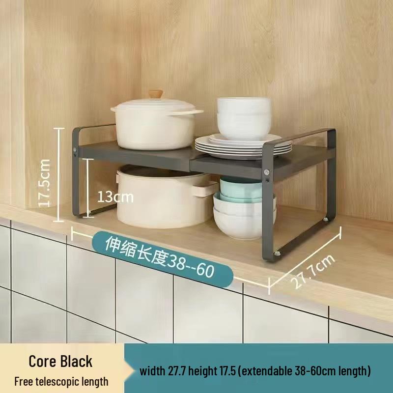 

Выдвижная кухонная полка для хранения - Органайзер для шкафа для специй, кастрюль и мисок