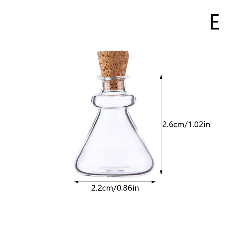 1:12 Dollhouse Mini Wish Bottle Glass Storage Bottle W/Cork Candy Jar Home Decor