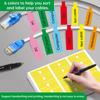 180 PCS Cable Labels for Management, Cord Tags for Electronics, Self Adhesive 6 Colors Waterproof Cable Identification Tags for Office Work School