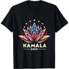 Kamala Harris 2024 Präsidentschaftswahl Amerikanische Lotusblume T-Shirt Y2k Kleidung Damenbekleidung T-Shirt Femme Camisetas 82604